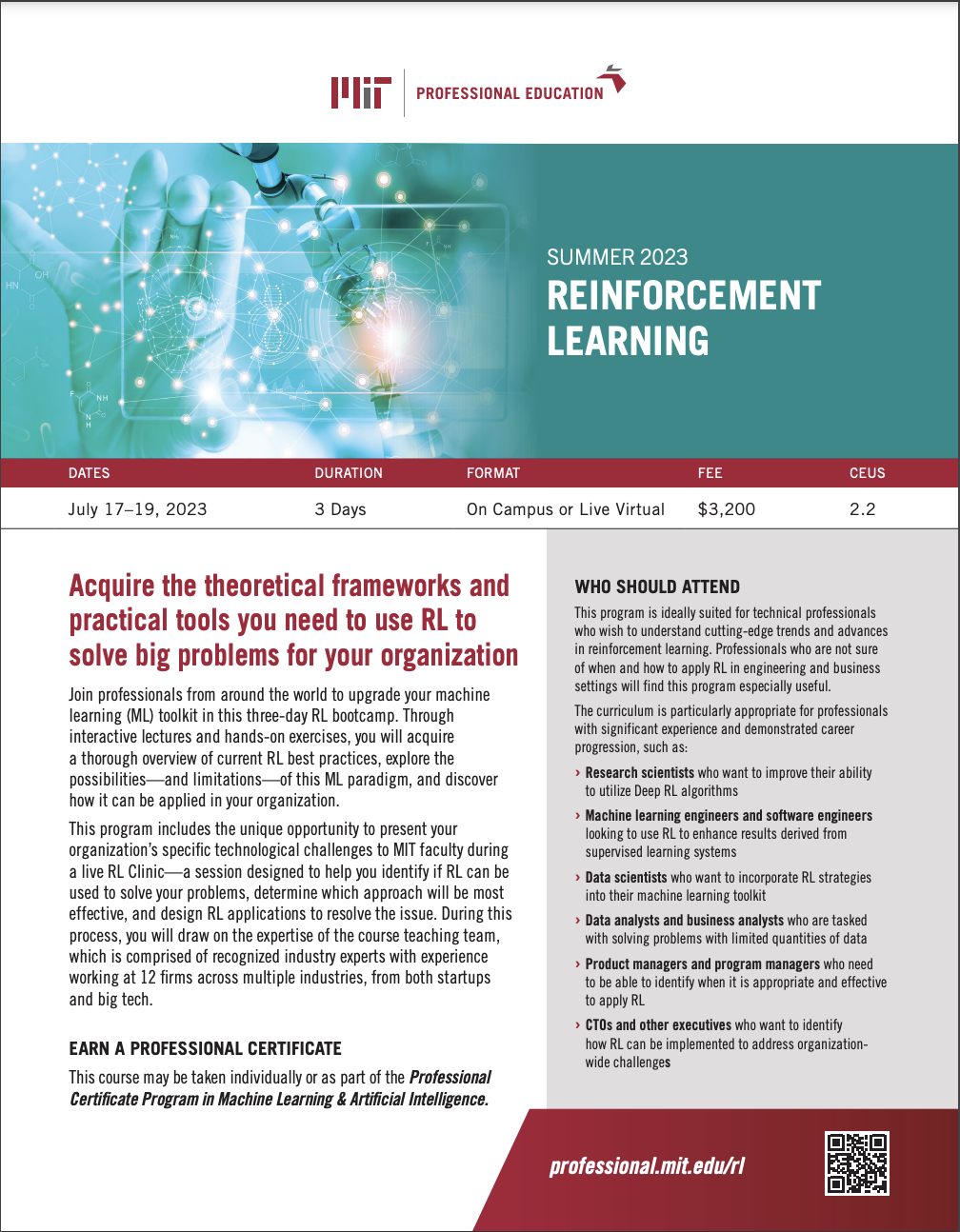 Reinforcement Learning - Brochure Image