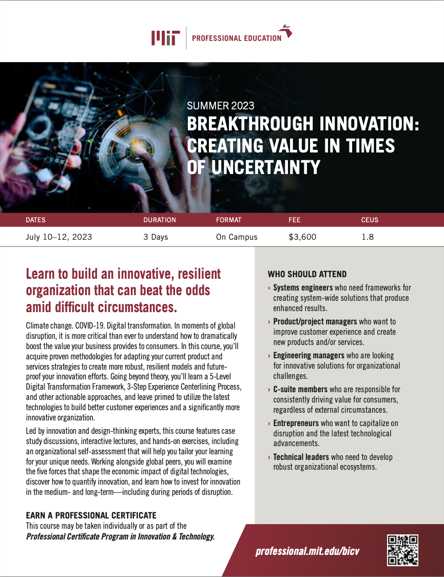  Breakthrough Innovation: Creating Value in Times of Uncertainty