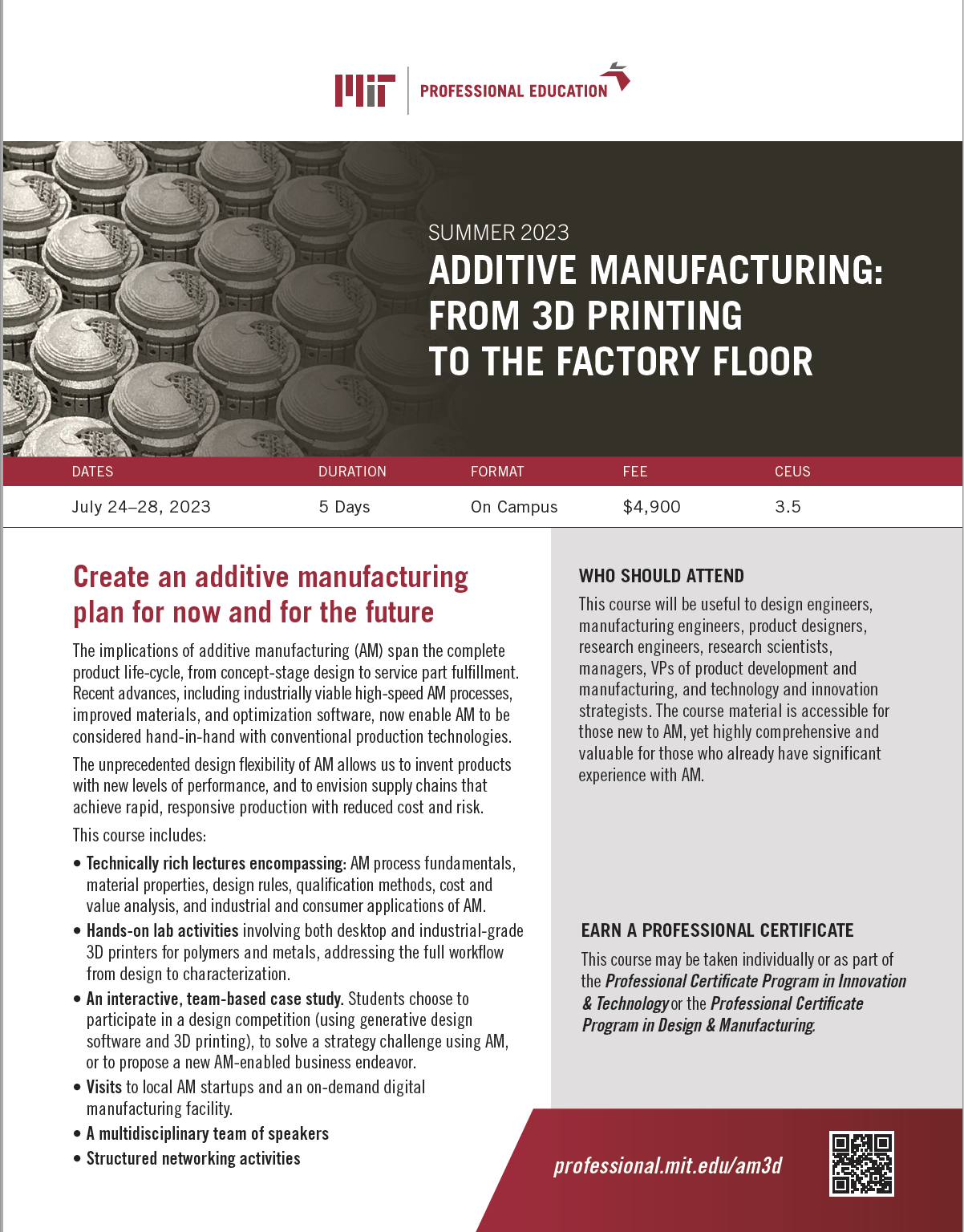 Additive Manufacturing: From 3D Printing to the Factory Floor - Brochure Image