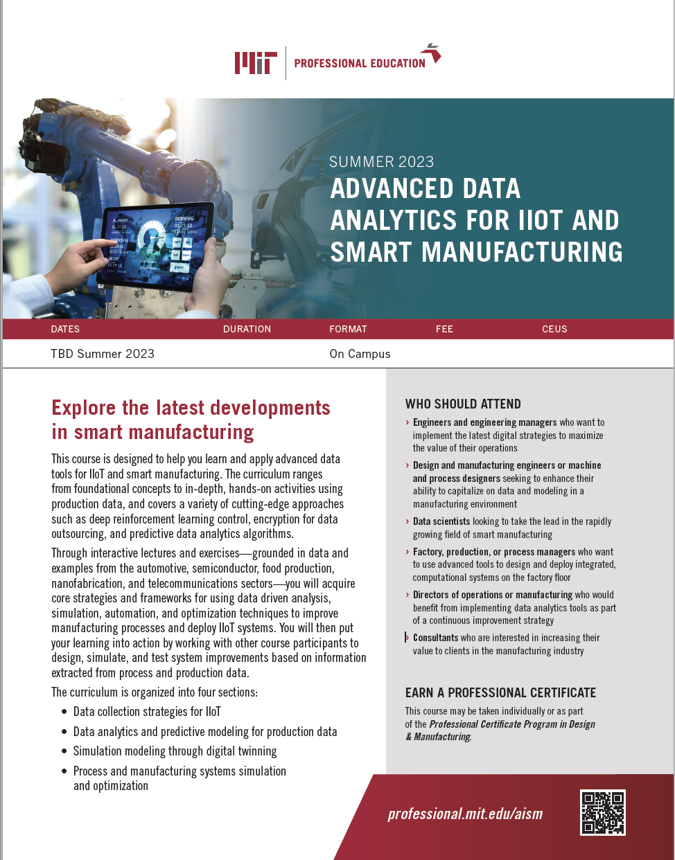 Advanced Data Analytics For IIOT and Smart Manufacturing - Brochure Image