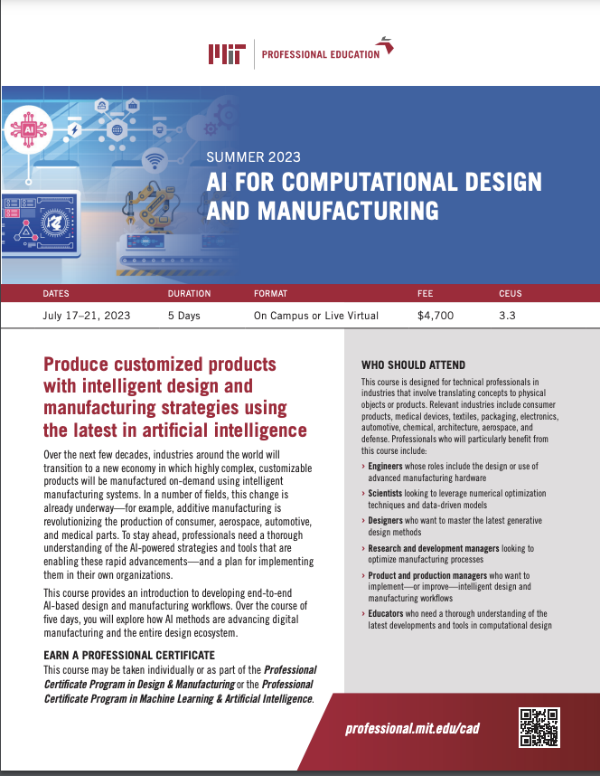 AI for Computational Design and Manufacturing - Brochure Image