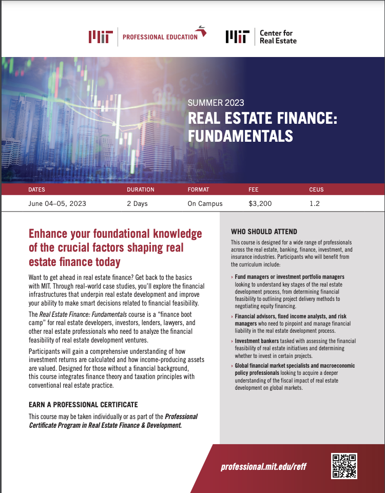 Real Estate Finance: Fundamentals - Brochure Image