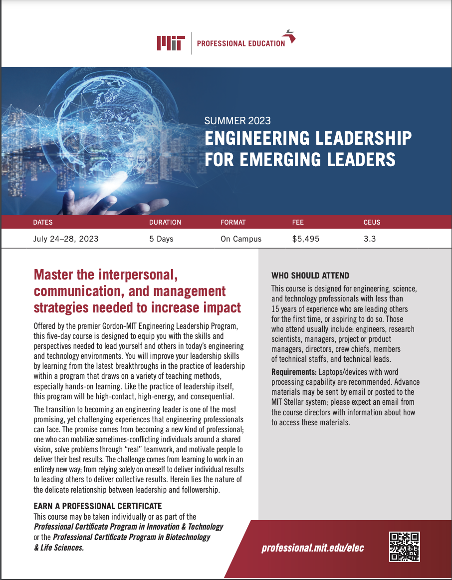Engineering Leadership for Emerging Leaders - Brochure Image 