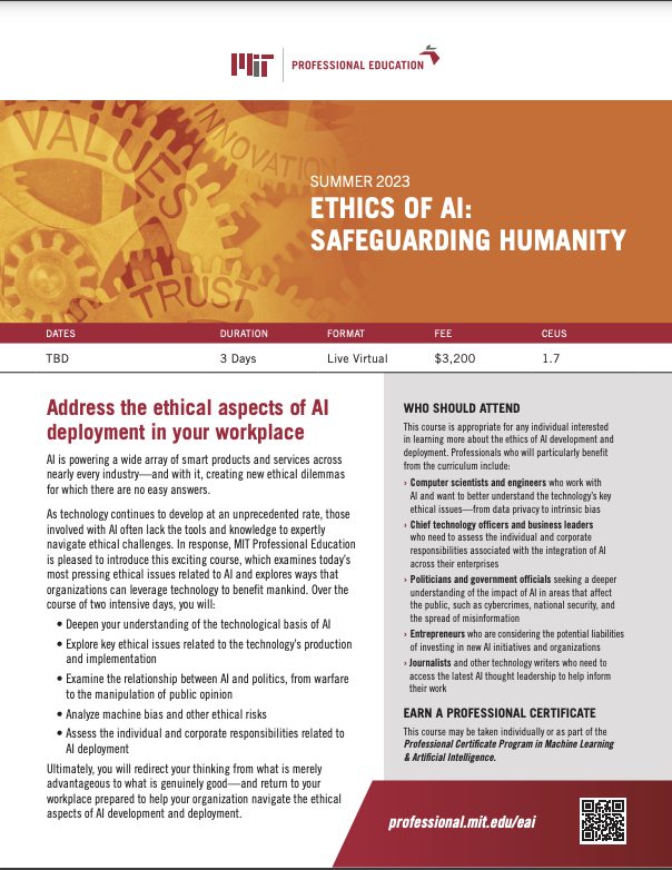 Ethics of AI: Safeguarding Humanity - Brochure Image