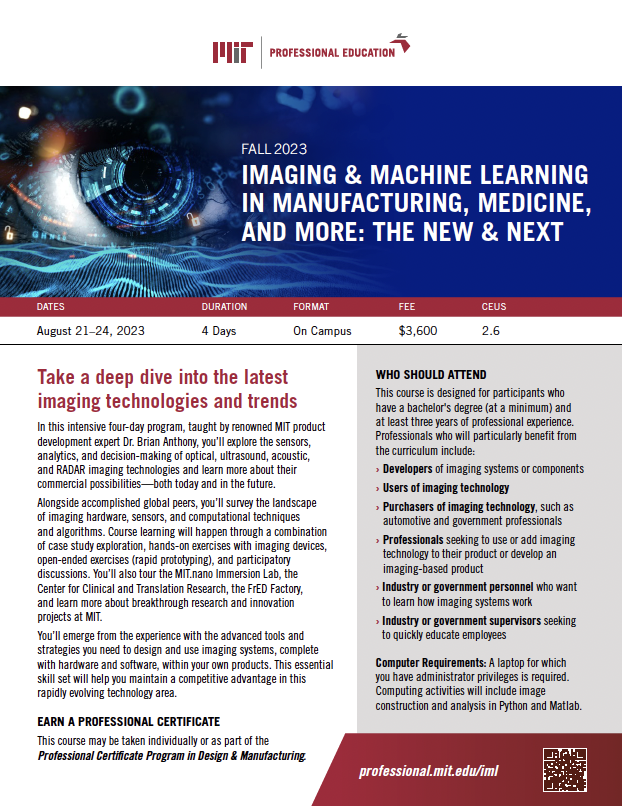 Imaging & Machine Learning in Manufacturing, Medicine, and More: The New & Next