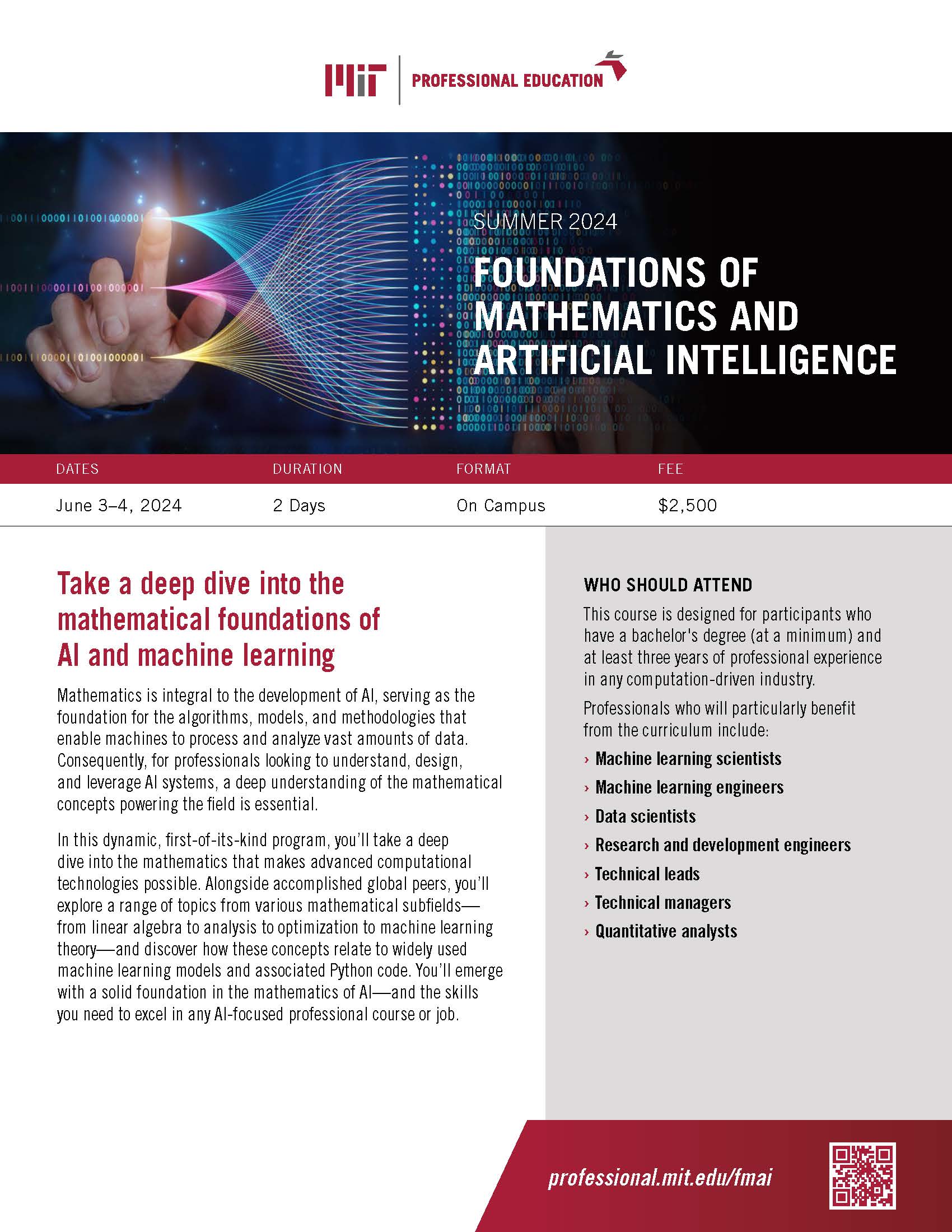 Foundations of Mathematics for Artificial Intelligence - Brochure Thumbnail