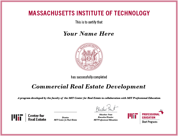 Commerical Real Estate cert image
