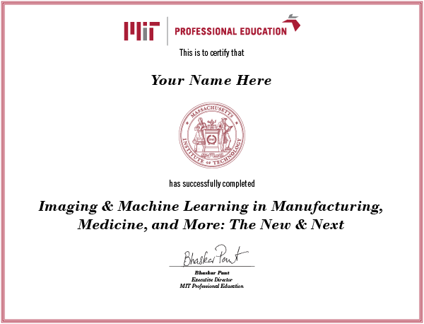 Imaging and Machine Learning in Manufacturing cert image