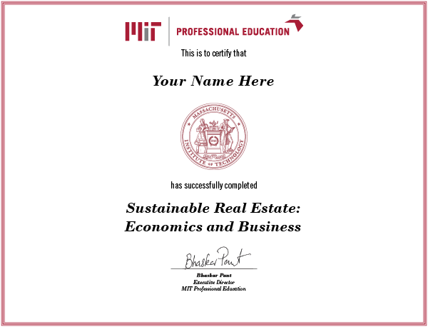 Sustainable Real Estate cert image