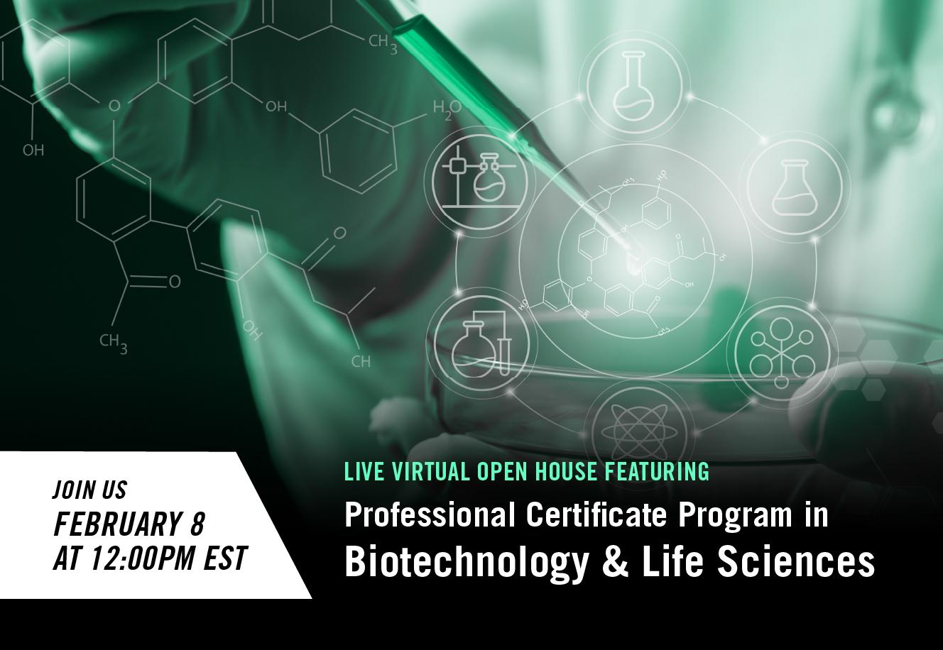 Open House Professional Certificate Program in Biotechnology & Life Sciences