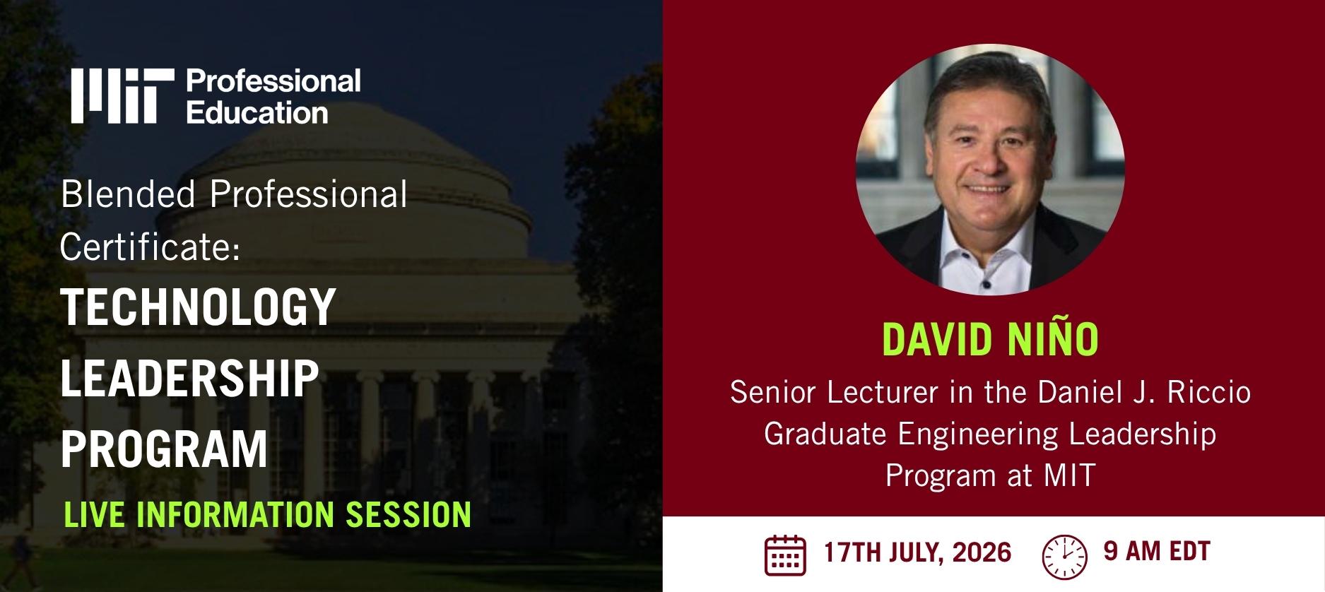 Technology Leadership Program - Live Information Session