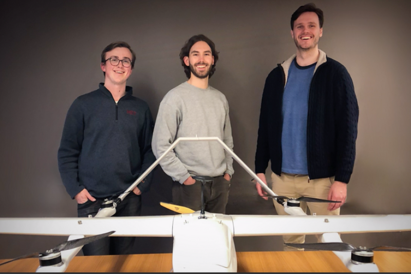 Image of Aviant founders with an autonomous drone